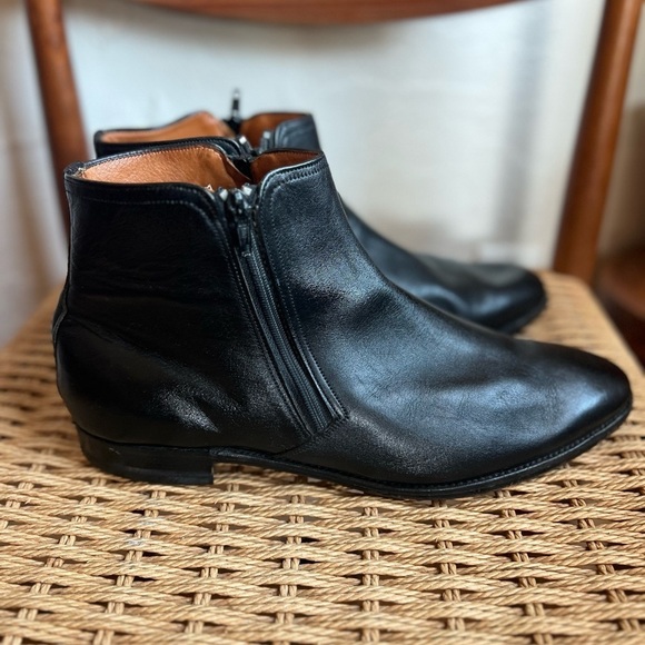 Hitchcock Men’s Leather Ankle Boots Size 11.5 EEEE (4E) England Black Zip Boots main image 6